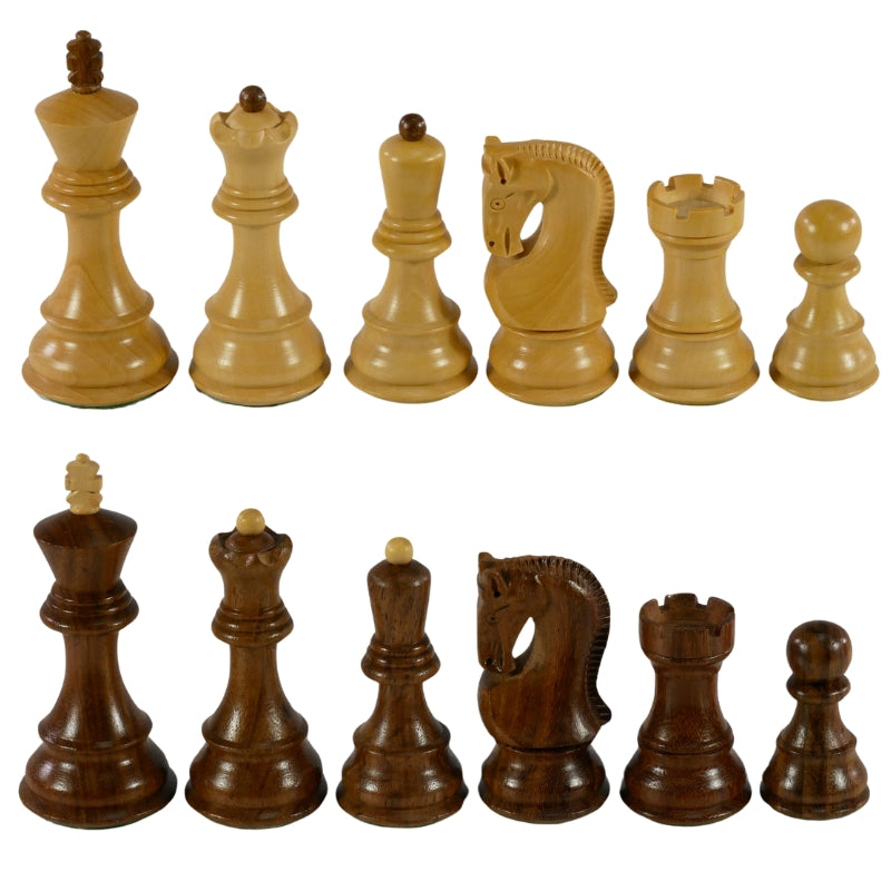 Chess Pieces: Sheesham & Boxwood with Opposite Tops - 3.75" King