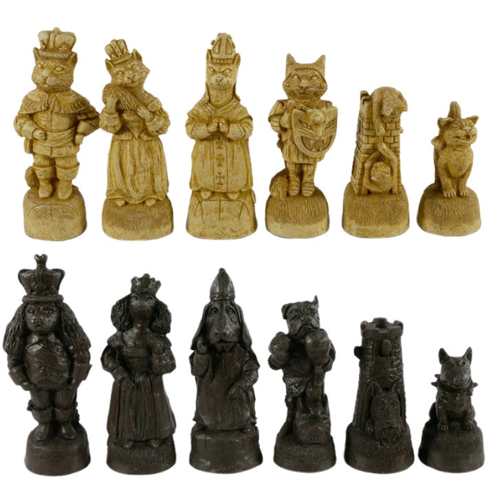 Chess Pieces: Cats vs. Dogs Chessmen - 4.5" King