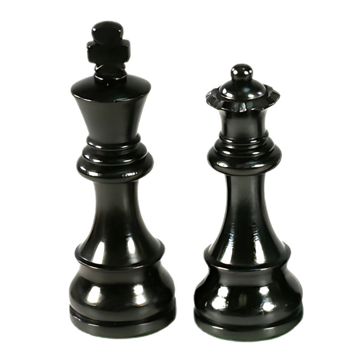 Chess Pieces: Black & Boxwood German Knight Chessmen - 3.75" King