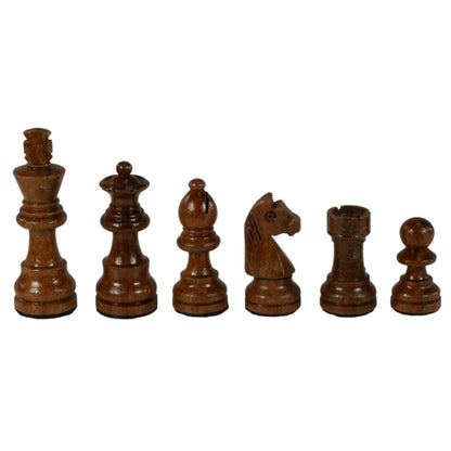 Chess Pieces: Sheesham & Boxwood German Knight Chessmen - 2.5" King