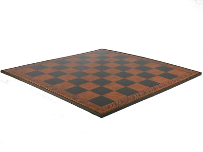 Chess Board: Brown & Black Faux Leather - 23"