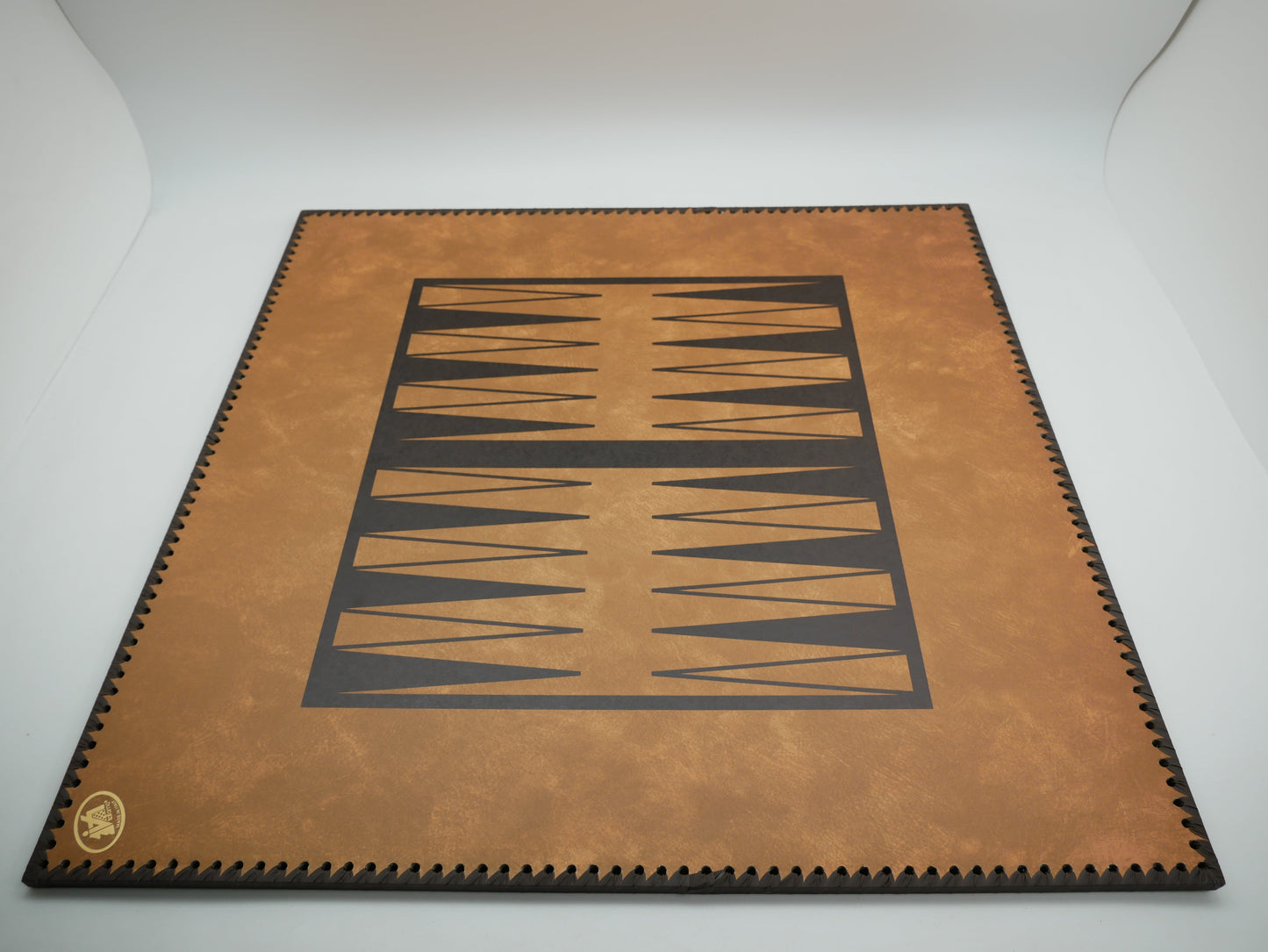 Chess Board: Brown & Black Faux Leather - 23"