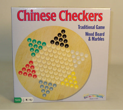 Chinese Checkers: Round Wood with Marbles - 12"