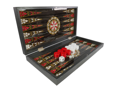 Backgammon Set: Deluxe Pistachio Cluster Decoupage - 19"