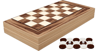 Backgammon Set: American Walnut Decoupage - 19"