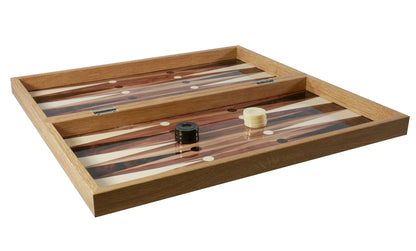 Backgammon Set: Burlwood Decoupage - 19"