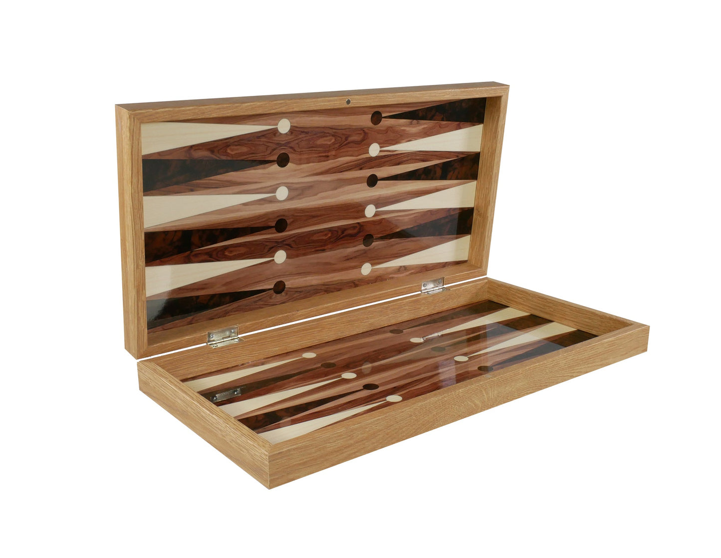 Backgammon Set: Burlwood Decoupage - 19"