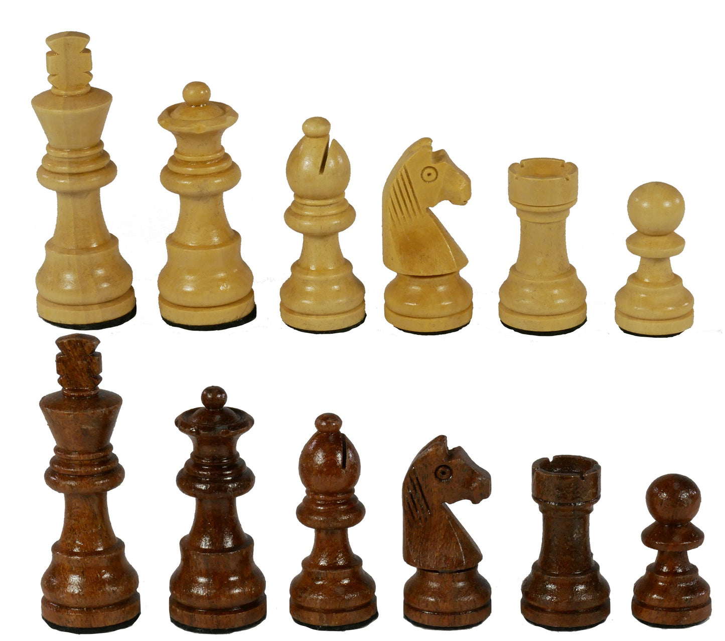 Chess Pieces: Sheesham & Boxwood German Knight Chessmen - 2.5" King