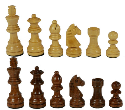 Chess Pieces: Sheesham & Boxwood German Knight Chessmen - 2.75" King