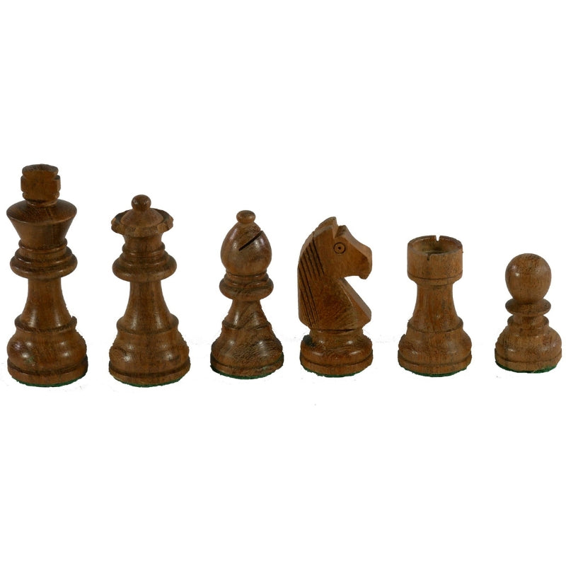 Chess Pieces: Sheesham & Boxwood German Knight Chessmen - 3” King