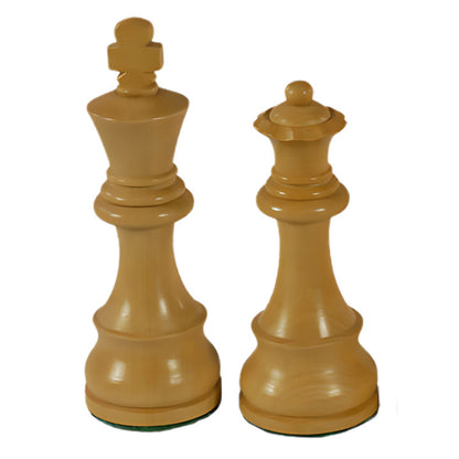 Chess Pieces: Black & Boxwood German Knight Chessmen - 3.75" King