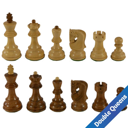 Chess Pieces: Sheesham & Boxwood with Opposite Tops - 3" King