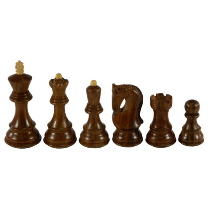 Chess Pieces: Sheesham & Boxwood with Opposite Tops - 3.75" King