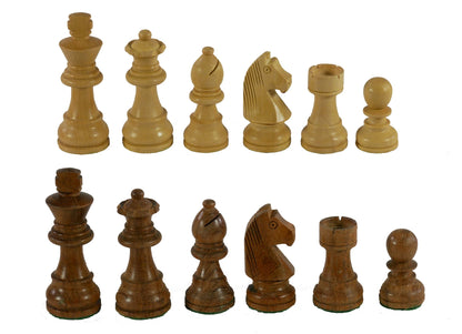 Chess Pieces: Sheesham & Boxwood German Knight Chessmen - 3” King