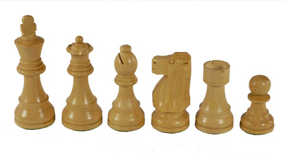 Chess Pieces: Black & Natural Boxwood French Knight Chess Pieces - 3.75" King