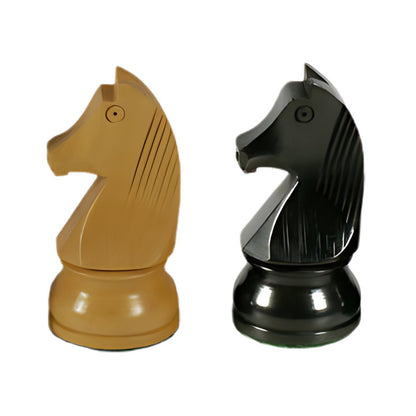 Chess Pieces: Black & Boxwood German Knight Chessmen - 3.75" King