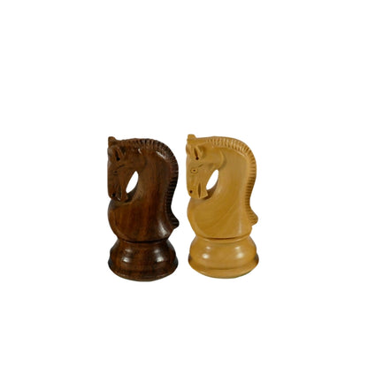 Chess Pieces: Sheesham & Boxwood with Opposite Tops - 3.75" King