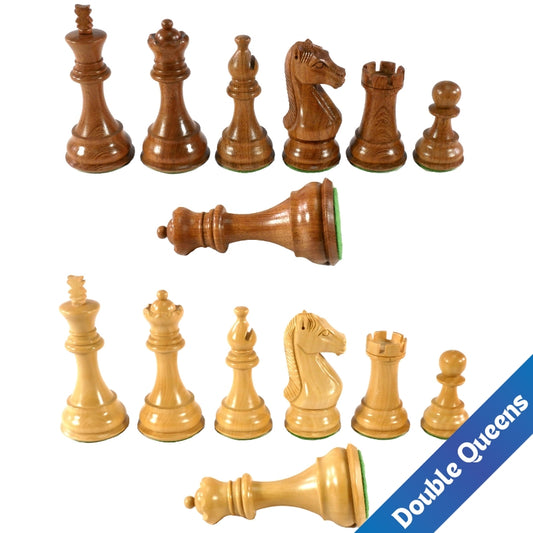 Chess Pieces: Acacia Wood & Boxwood Chess Pieces - 4” King