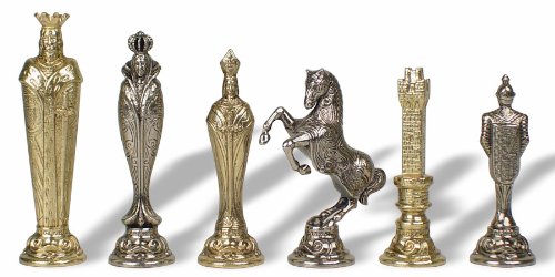 Chess Pieces: Brass & Nickel Renaissance Chessmen - 5.5" King