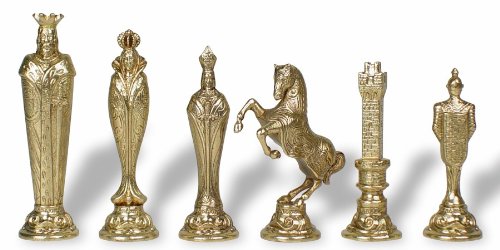 Chess Pieces: Brass & Nickel Renaissance Chessmen - 5.5" King