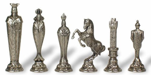 Chess Pieces: Brass & Nickel Renaissance Chessmen - 5.5" King