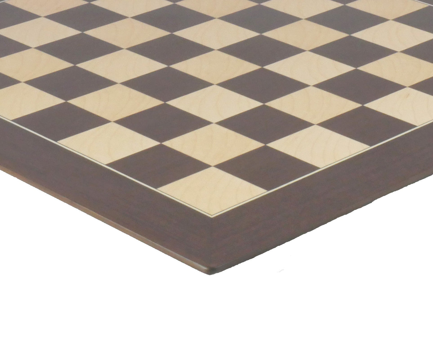 Chess Board: Beveled Base Walnut & Sycamore - 19.75"