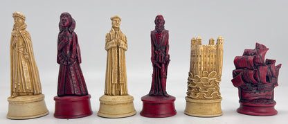 Chess Pieces: Red & Ivory Elizabethan Chessmen - 5" King