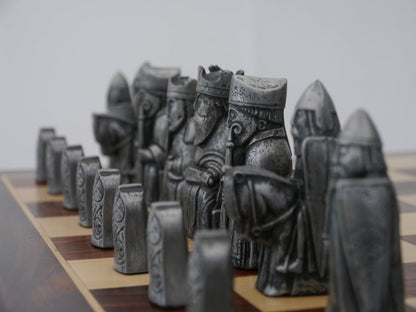 Chess Pieces: Silver & Copper Finish Isle of Lewis Chessmen - 3.5" King