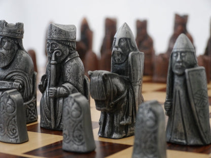 Chess Pieces: Silver & Copper Finish Isle of Lewis Chessmen - 3.5" King