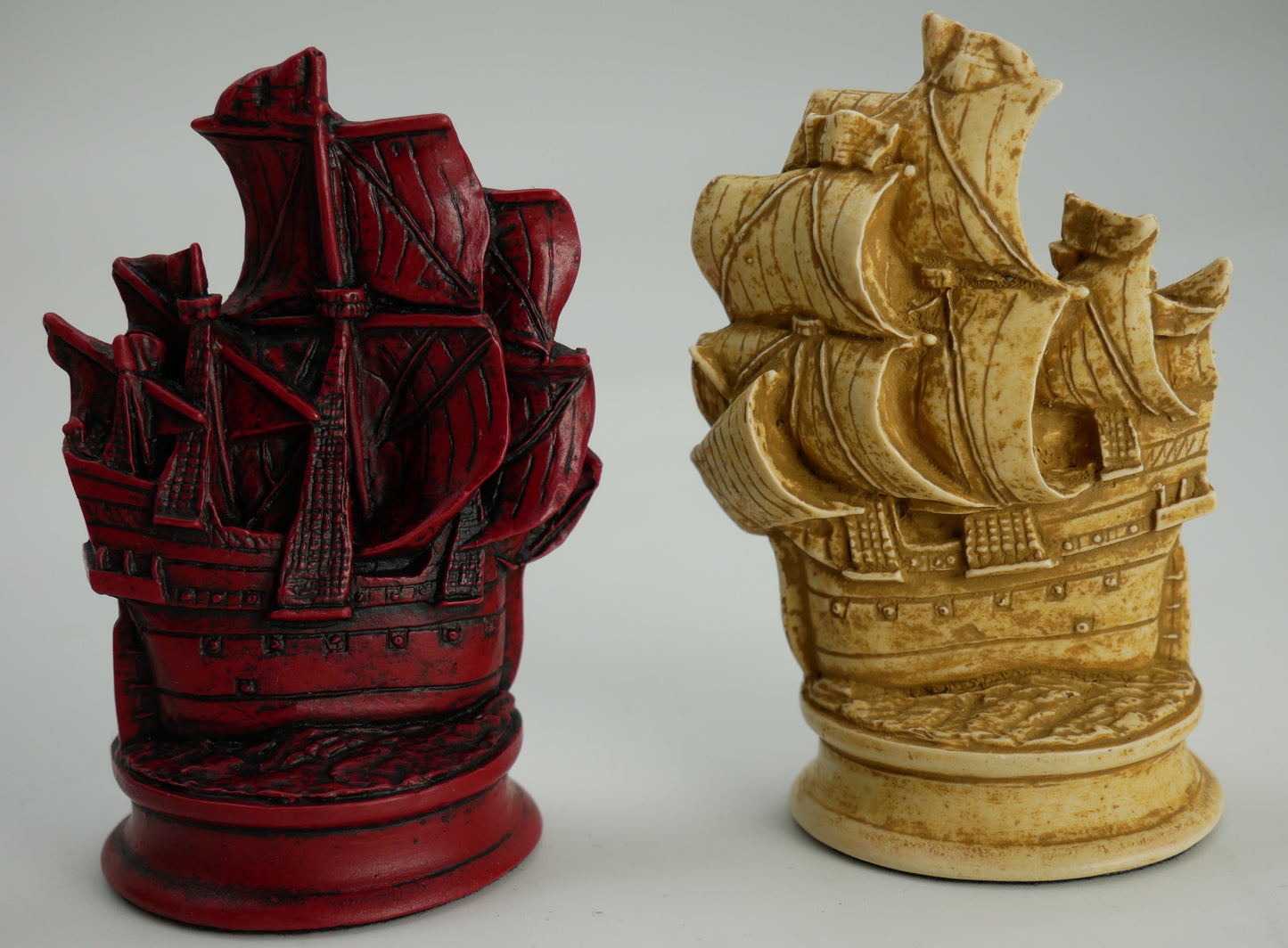 Chess Pieces: Red & Ivory Elizabethan Chessmen - 5" King