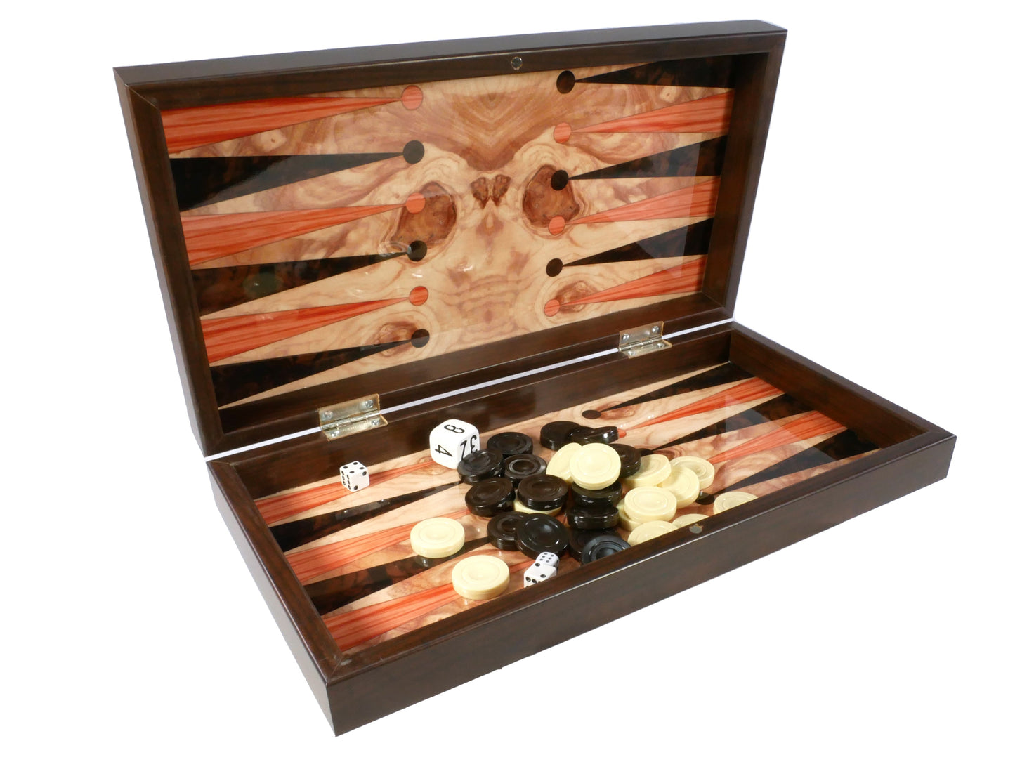 Backgammon Set: Elegant Ashwood Decoupage - 15"