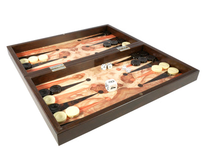 Backgammon Set: Elegant Ashwood Decoupage - 15"