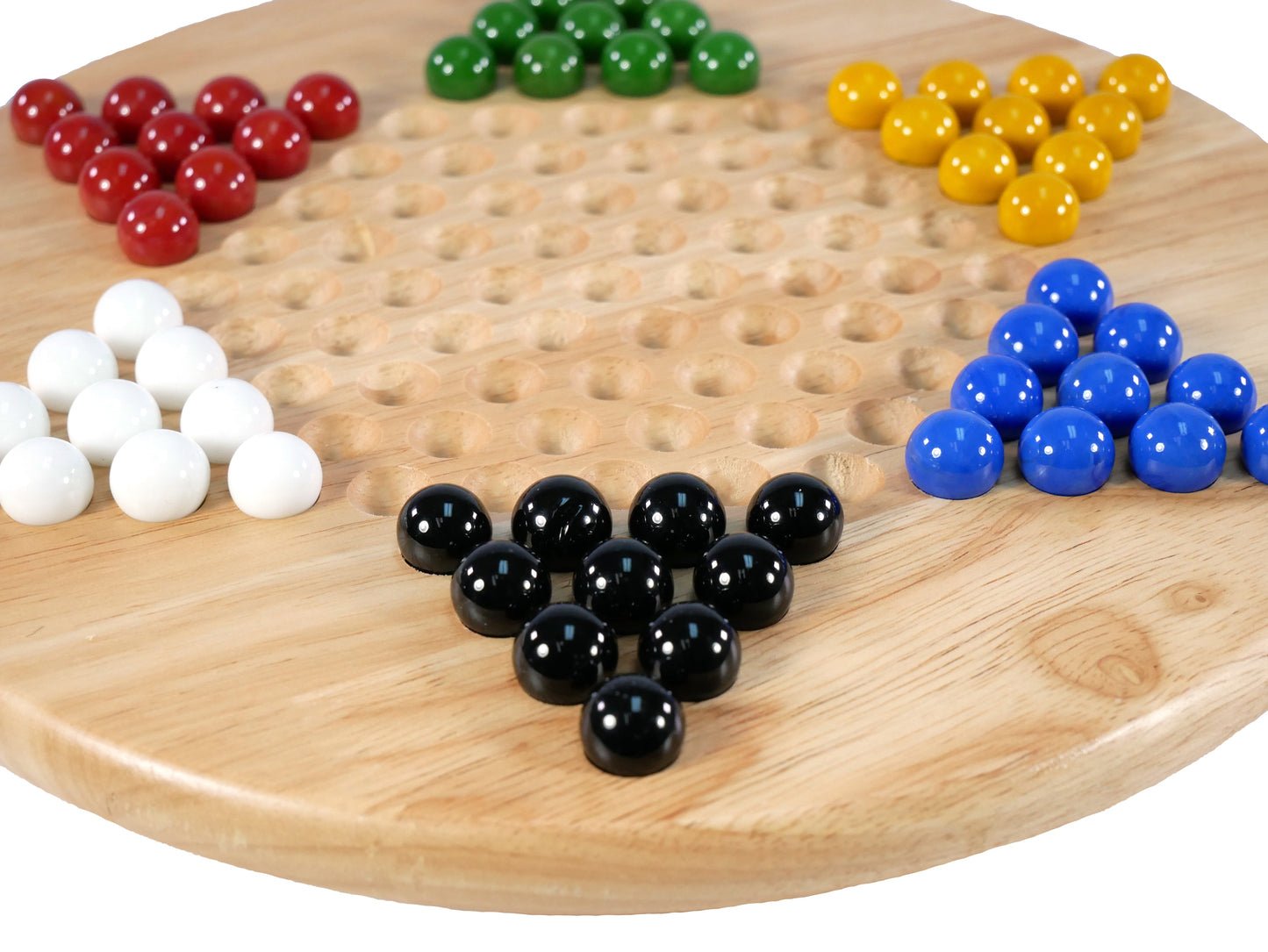 Chinese Checkers: Round Wood with Marbles - 12"