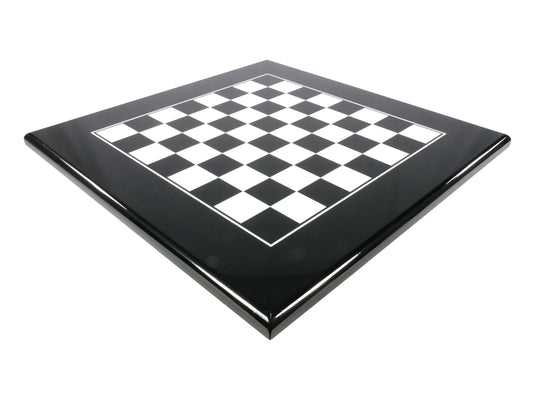 Chess Board: Black & White Wood Lacquer - 15.75"