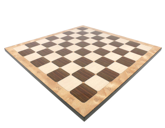 Chess Board: Rustic Walnut Alpha-Numeric Decoupage - 17"