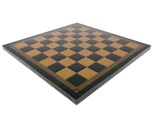 Chess Board: Black & Gold Faux Leather - 13"