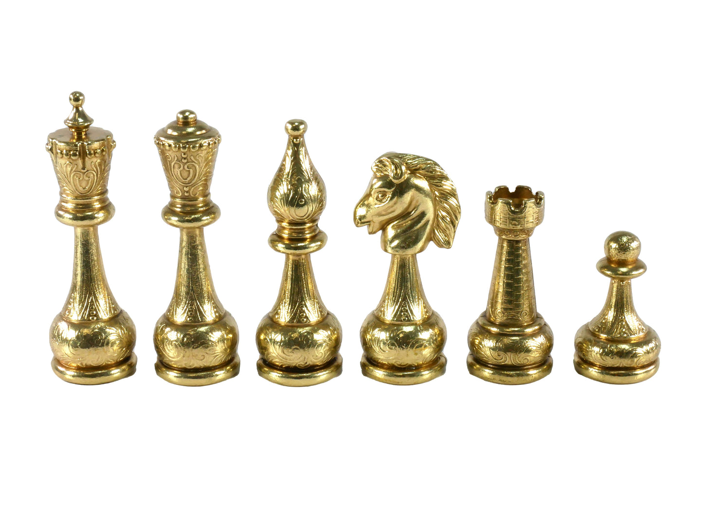 Chess Pieces: Gold & Silver Staunton Style Metal Chessmen - 4" King