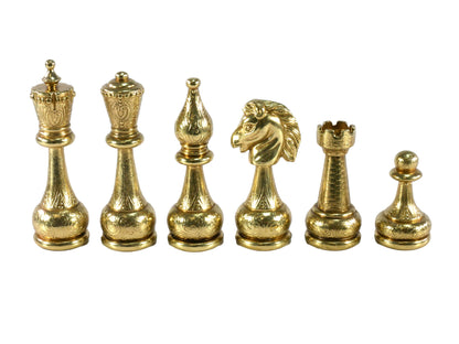 Chess Pieces: Gold & Silver Staunton Style Metal Chessmen - 4" King