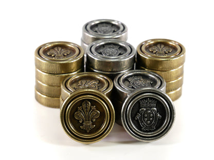 Backgammon Pieces: Metal Florentine Checkers - 1.75"