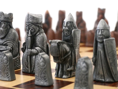 Chess Pieces: Silver & Copper Finish Isle of Lewis Chessmen - 3.5" King